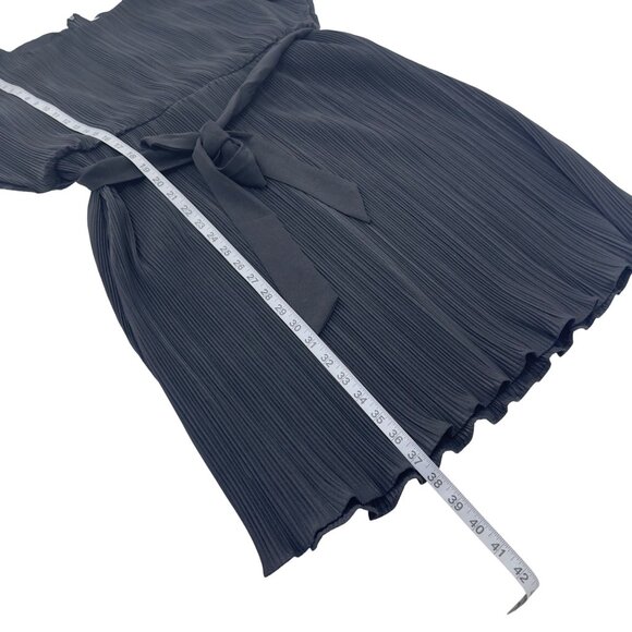 DKNY Womens Black Pleated Mini Dress With Belt - Size 14 Casual Coctail Party - Picture 5 of 10